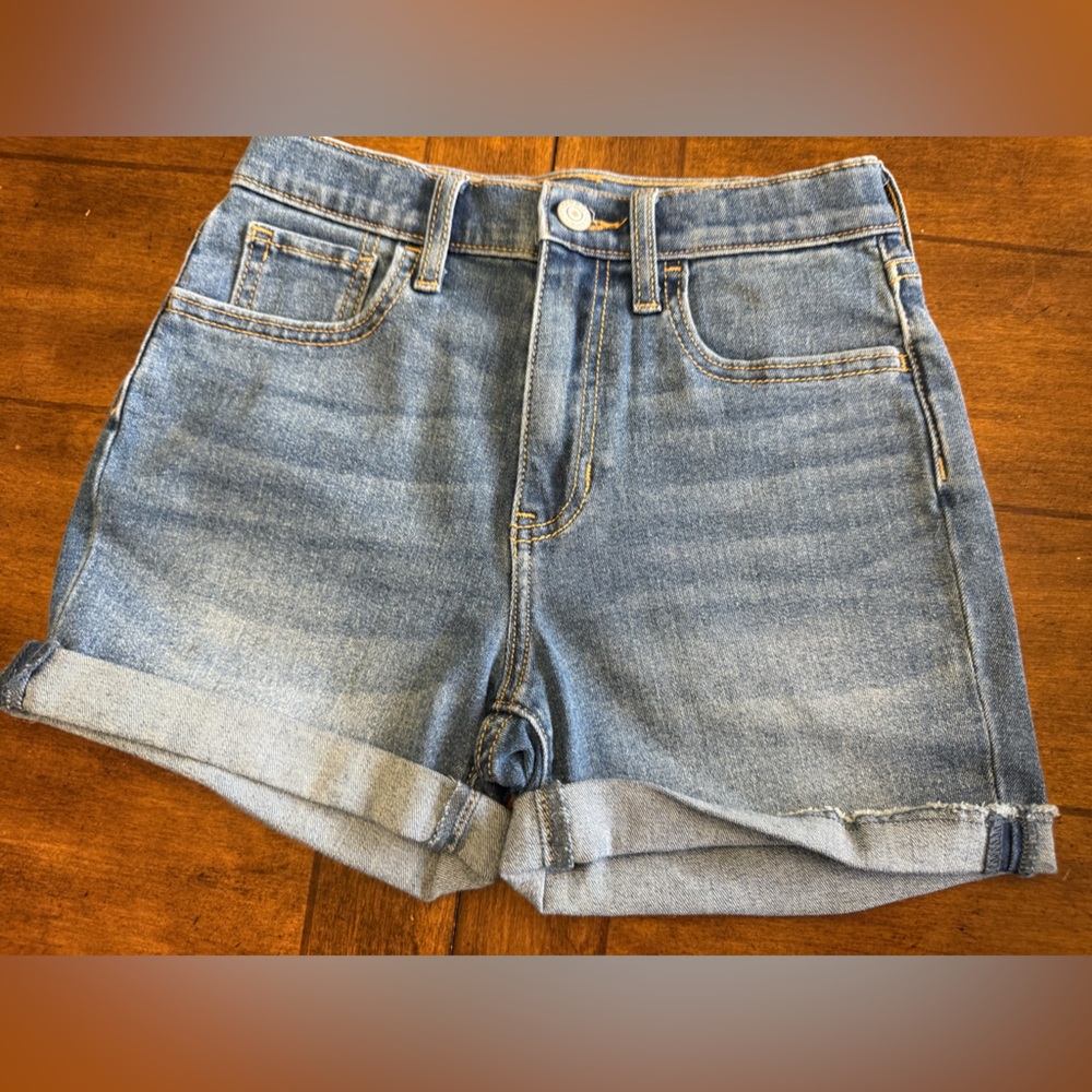 Old Navy Girls 14 Slim High Rise light/medium  Wash Denim Shorts